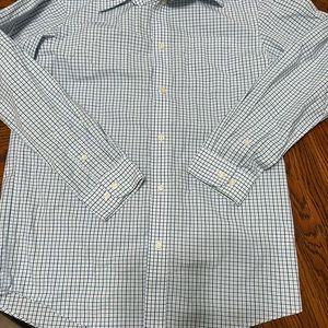 Cat & Jack L Husky 12/14 Boys Long Sleeved Buttoned Down Shirt Blue Green White